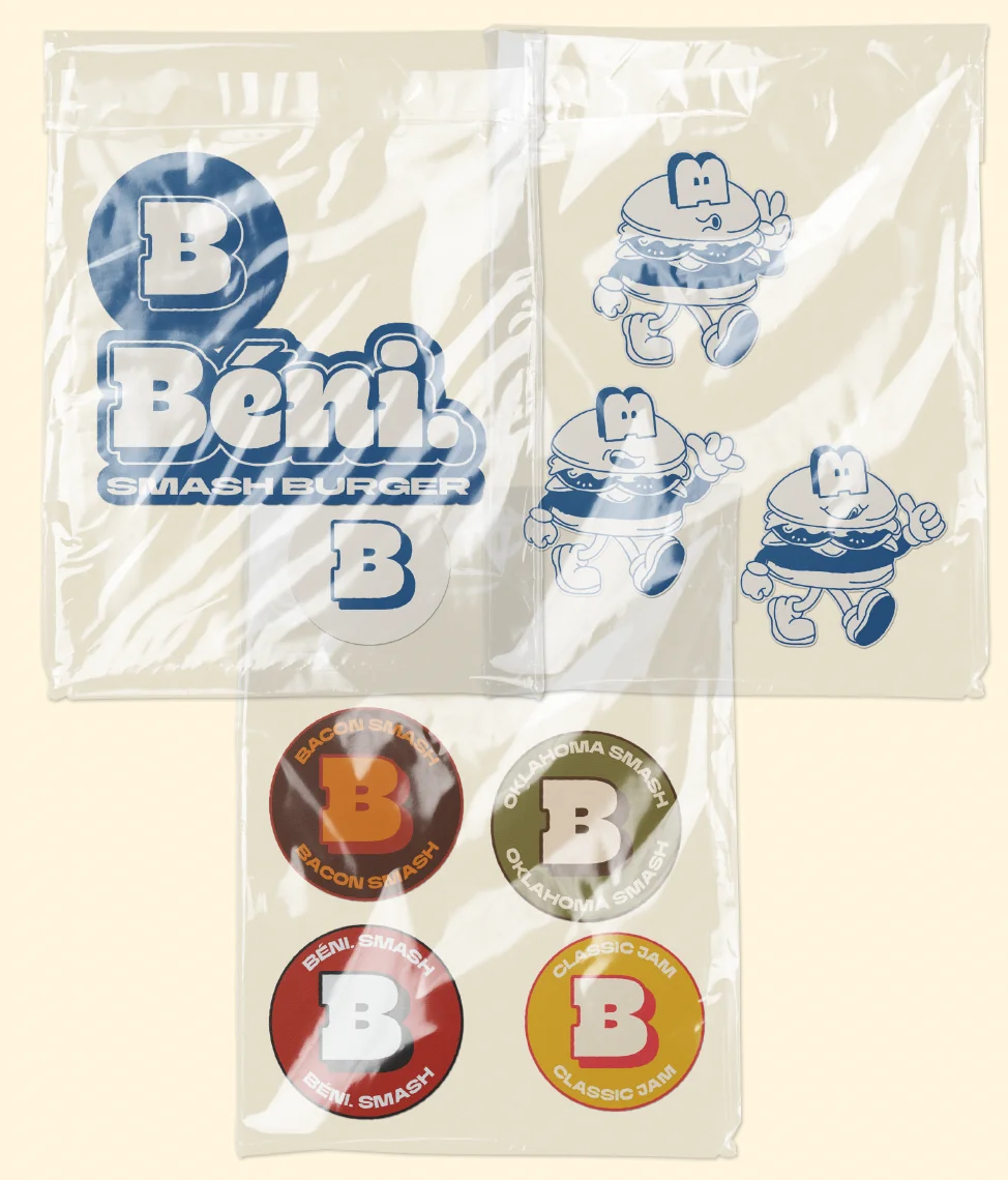 L'univers Béni. — packaging, mascottes et badges
